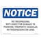 Signmission OSHA Notice Sign, 5" Height, 7" Width, No Trespassing Not Liable For Damage To Sign, Landscape OS-NS-D-57-L-14946 - alternate 1